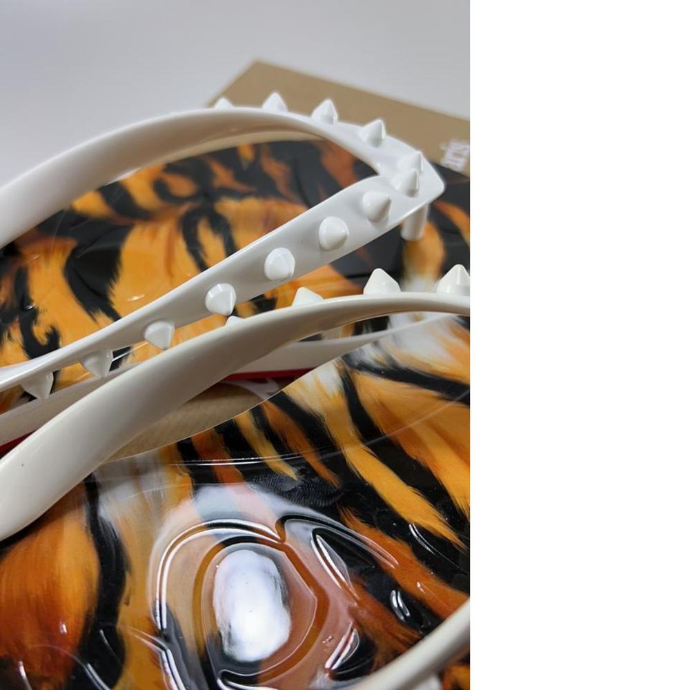 Christian Louboutin White and Tiger Print Sandals - Picture 12 of 12